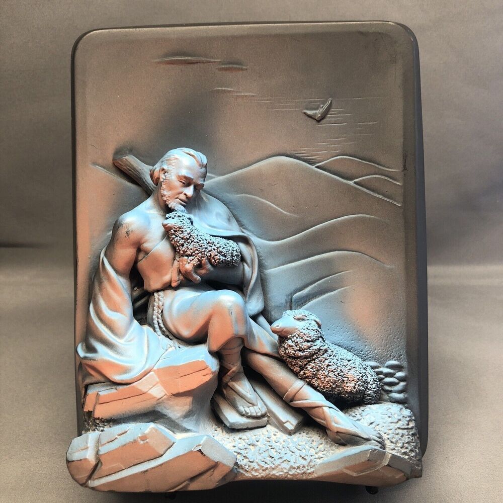 VINTAGE 3-D CHALKWARE THE GOOD SHEPHERD CREATIVE ARTS BY VICTOR  Ceramic 1965 US